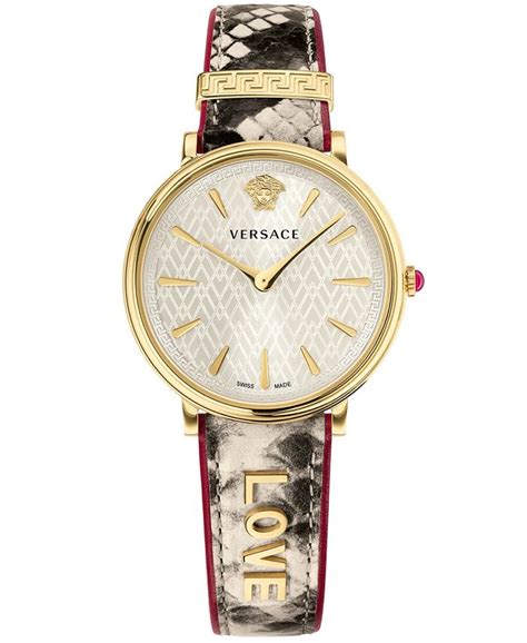 versace the manifesto edition leather strap watch|Versace Women's Swiss V.